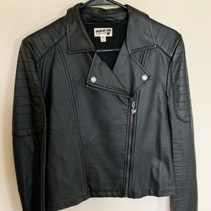 Black faux leather jacket